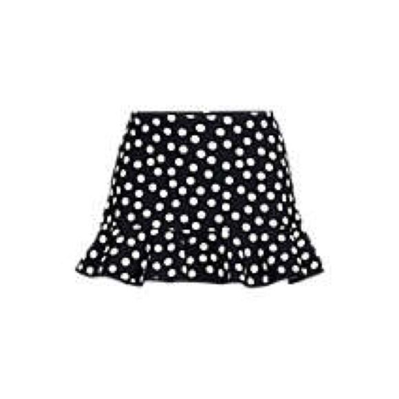 Land's End Ruffle Hem Mini Swimsuit bottom Skirt black white polka dot Various - Picture 1 of 9